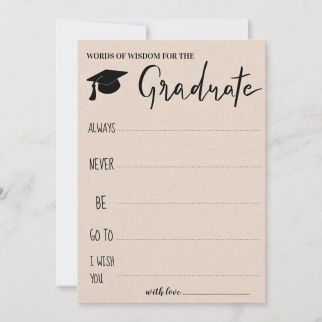 Invitación Consejo Para El Graduado| Papel Kraft (Anverso)