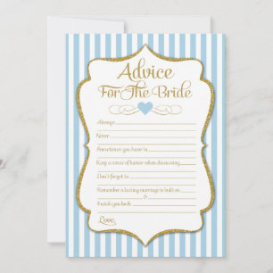 Invitación Consejo Para La Ducha De Novias Blue Gold Light