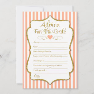 Invitación Consejo Para La Ducha Novial De Novia Peach