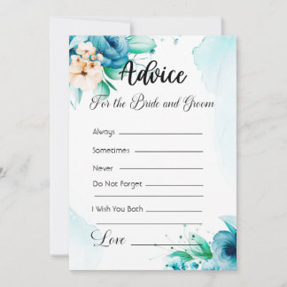 Invitación Consejo para la flor azul moderna de Novia y Groom