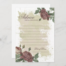 Invitación Consejo para la mamá Burgundy Rubor Floral Gold Ca