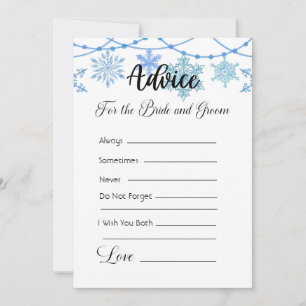 Invitación Consejo para la Novia y el copo de nieve azul Groo