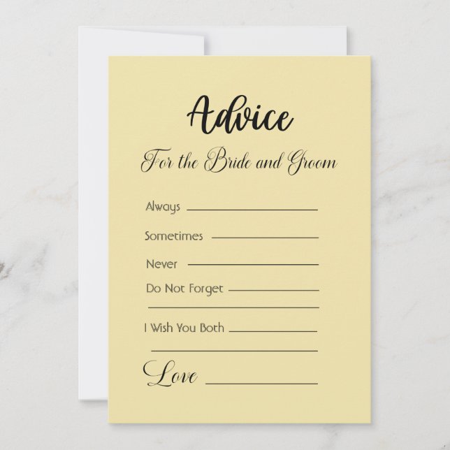 Invitación Consejo Para La Novia Y La Vainilla Del Groom (Anverso)