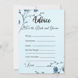Invitación Consejo para las flores azules de novia y de Groom
