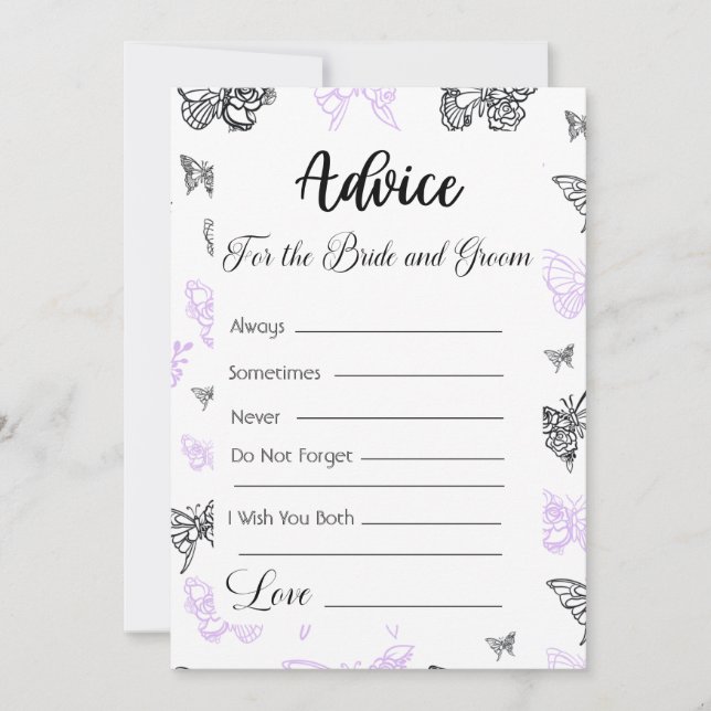 Invitación Consejo Para Las Mariposas Modernas Bride y Groom (Anverso)