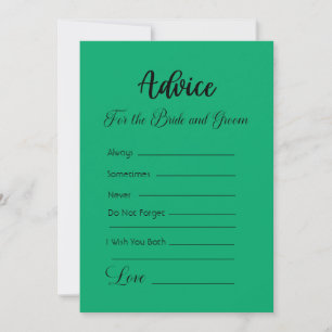 Invitación Consejo para Novia y Groom Jade Green