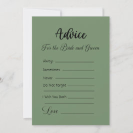 Invitación Consejo para Novia y Groom Sage Green