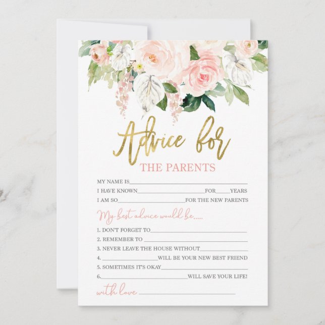Invitación Consejo para que los padres sean anthurio floral (Anverso)