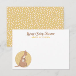 Invitación Consejos Amarillos de Baby Shower canguro para mam