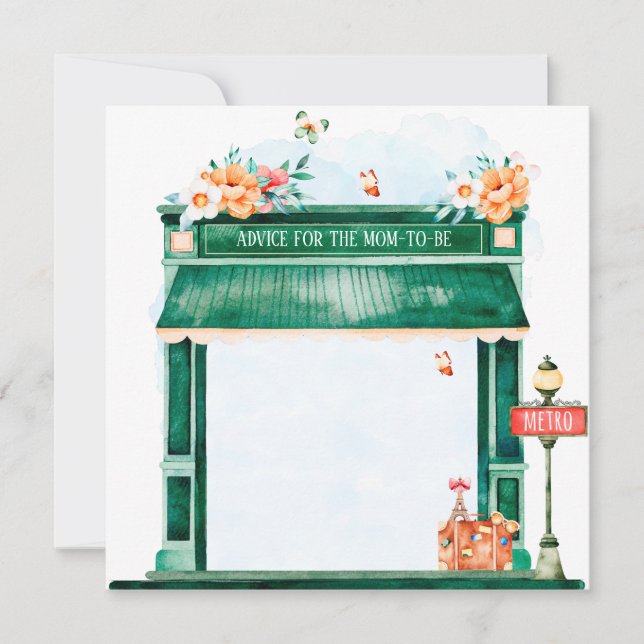 Invitación Consejos de Acuarela de Paris Cafe Boulangerie Par (Anverso)