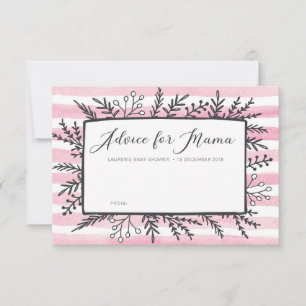 Invitación Consejos de Baby Shower de rayas rosadas para las 