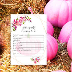 Invitación Consejos de Baby Shower para mamá de ser calabaza