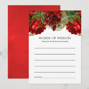 Invitación Consejos de Despedida de Soltera Vintage Rojo Borg