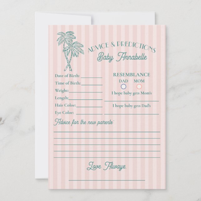 Invitación Consejos de ducha de la playa de Pink Palm Springs (Anverso)