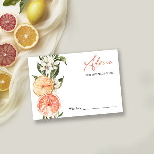 Invitación Consejos de ducha nupcial de cítricos para la tarj