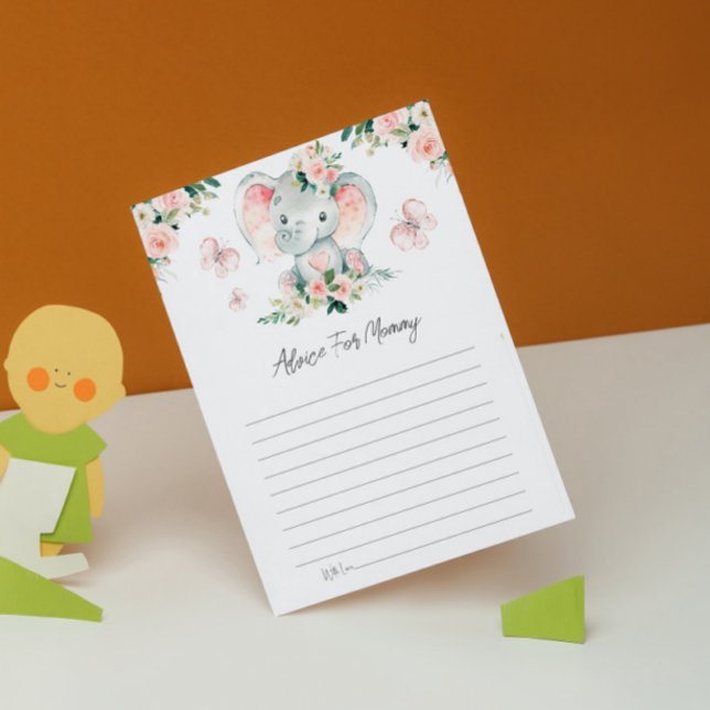 Invitación Consejos De Elefante Rosa Rosa Para Mammy Baby Sho (Subido por el creador)