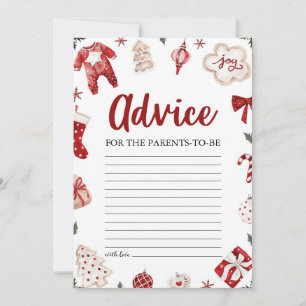 Invitación Consejos de fiesta de bebé de Navidad roja para lo