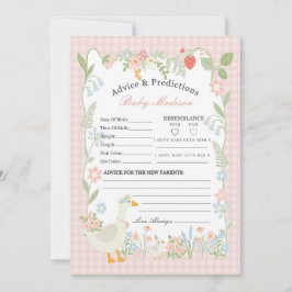 Invitación Consejos de Gingham floral Rosa Silly Goose para e