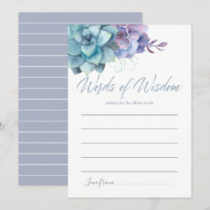 Invitación Consejos de Suculentas Acuarela para la Ducha de B