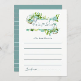 Invitación Consejos de suculentos acuarelas para Mamá Baby Sh