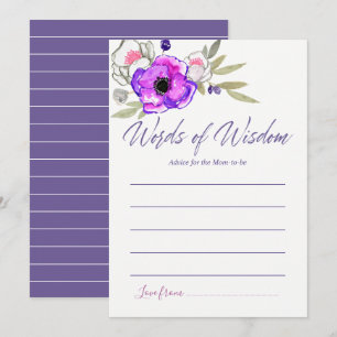 Invitación Consejos florales de acuarela para Mamá Baby Showe