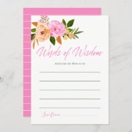 Invitación Consejos florales de acuarela rosa para Mamá Baby 