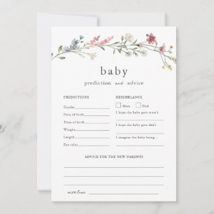 Invitación Consejos para el bebé y predicciones Flor silvestr