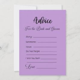 Invitación Consejos para la novia y el novio Periwinkle