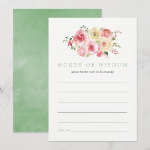Invitación Consejos para mamá en la fiesta de bebé con Floral