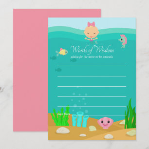 Invitación Consejos para mamá en la fiesta de bebé de sirena