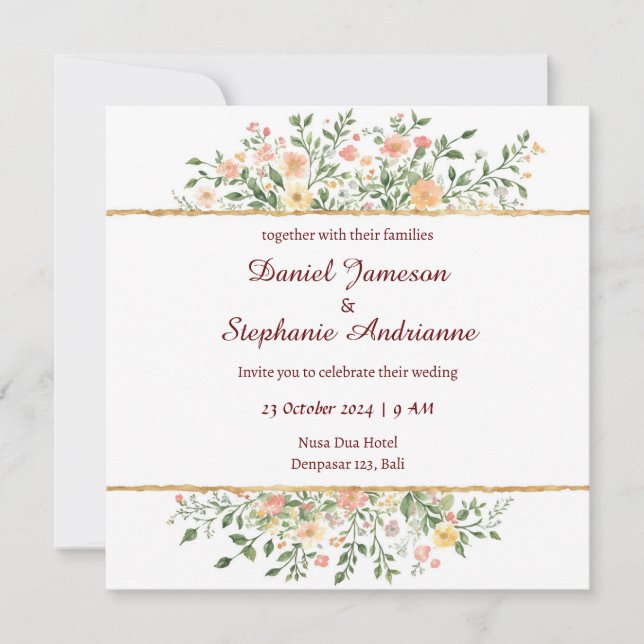 Invitación Consejos para un Boda memorable y amoroso (Anverso)