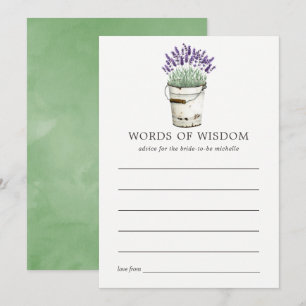 Invitación Consejos para una despedida de soltera de lavanda 