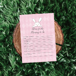 Invitación Consejos Rosa De Conejito Blanco Para Mi Juego De 