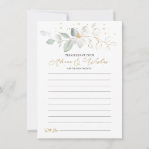 Invitación Consejos y deseos de follaje verde dorado para nue