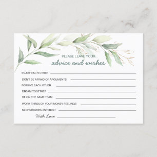 Invitación Consejos y deseos de follaje verde para el nuevo S