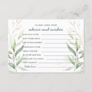 Invitación Consejos y deseos de follaje verde para novia y no