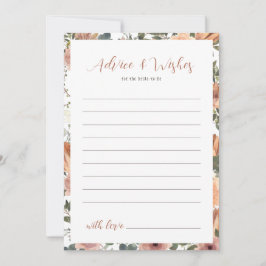 Invitación Consejos y deseos de la ducha de novias Rubor Flor