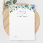 Invitación Consejos y deseos de los Bodas de Hidrangea Azul<br><div class="desc">Blue Hydrangea Bridal Ducha consejos y deseos Tarjetas</div>