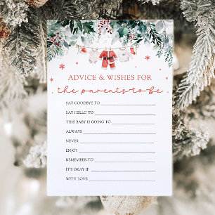 Invitación Consejos y deseos de Navidad de Santa Roja para Ba