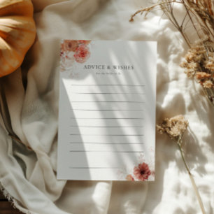 Invitación Consejos y deseos otoño Floral Bridal Shower
