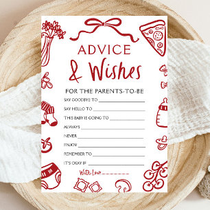 Invitación Consejos y deseos para baby shower italiano dibuja