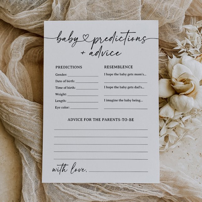 Invitación Consejos y predicciones de Baby Shower con guiones (Subido por el creador)
