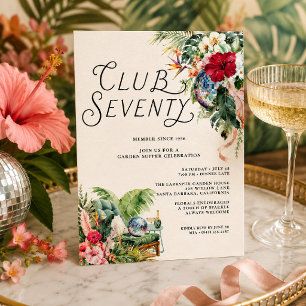 Invitación Conservatorio Club Seventy Soirée Cumpleaños 70