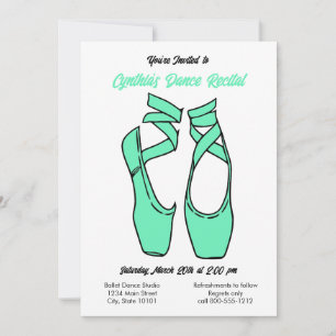 Invitación considerando a bailes de ballet verde m