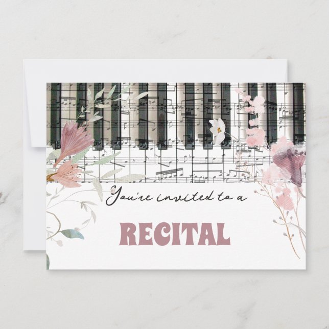 Invitación considerando de acuarela de flores silvestres (Anverso)