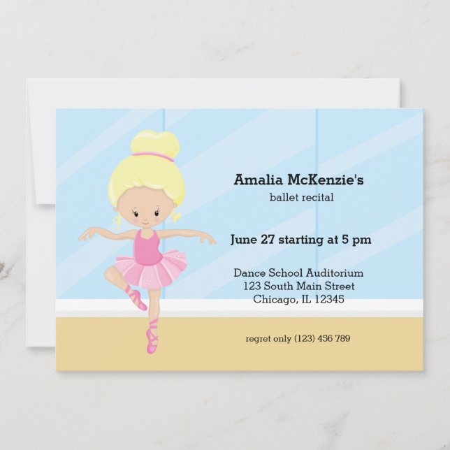 Invitación Considerando de ballet (Anverso)
