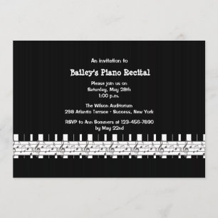 Invitación considerando de piano con inclinación m