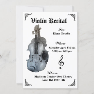 Invitación considerando de violín