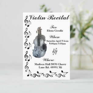 Invitación considerando de violín