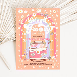 Invitación Consigamos a Groovy Van Daisy cumpleaños de Hippie